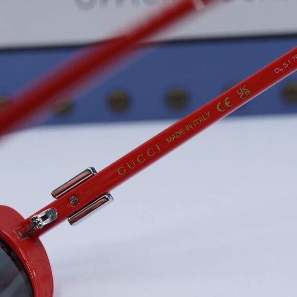 Gucci GG1680S 005 Cat Eye Sunglasses - Red/Smoke - Picture 8 of 12